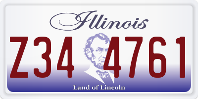 IL license plate Z344761