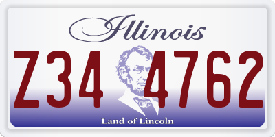 IL license plate Z344762