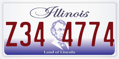 IL license plate Z344774