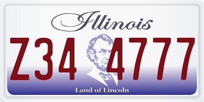 IL license plate Z344777
