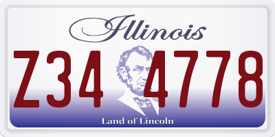 IL license plate Z344778