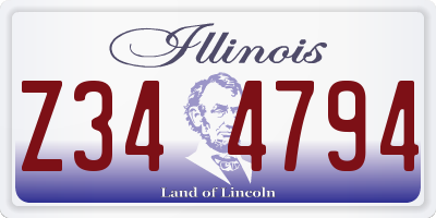 IL license plate Z344794