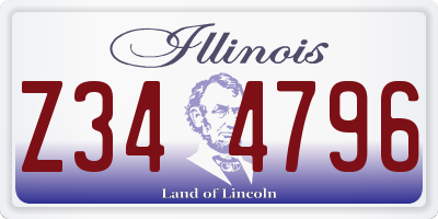 IL license plate Z344796