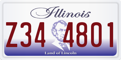 IL license plate Z344801