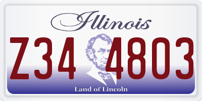 IL license plate Z344803