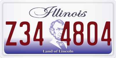 IL license plate Z344804