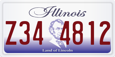 IL license plate Z344812