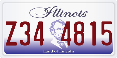IL license plate Z344815