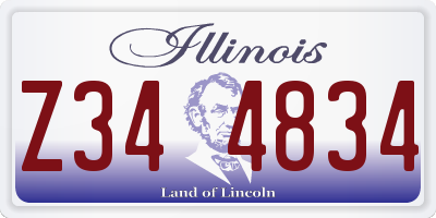 IL license plate Z344834