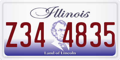 IL license plate Z344835