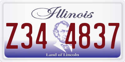 IL license plate Z344837