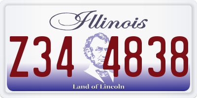 IL license plate Z344838