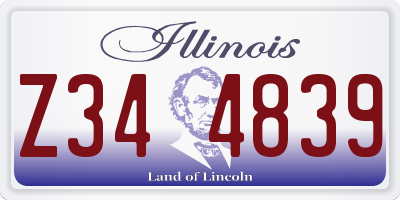 IL license plate Z344839