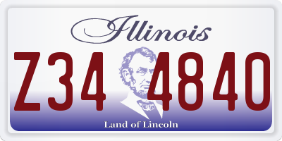 IL license plate Z344840