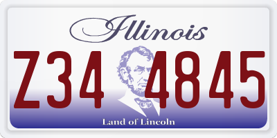 IL license plate Z344845