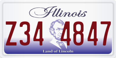 IL license plate Z344847