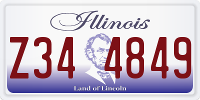 IL license plate Z344849