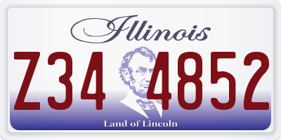 IL license plate Z344852