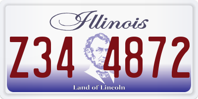 IL license plate Z344872