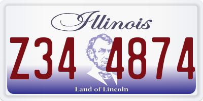 IL license plate Z344874