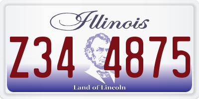 IL license plate Z344875