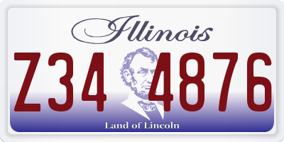 IL license plate Z344876