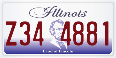 IL license plate Z344881
