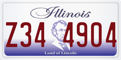 IL license plate Z344904
