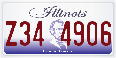 IL license plate Z344906
