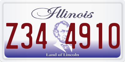 IL license plate Z344910
