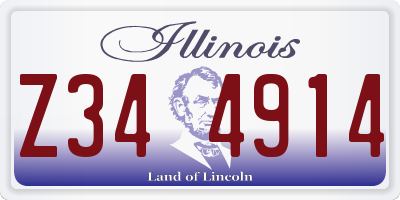 IL license plate Z344914