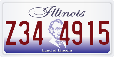 IL license plate Z344915