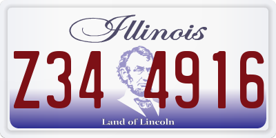 IL license plate Z344916