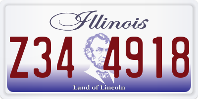 IL license plate Z344918