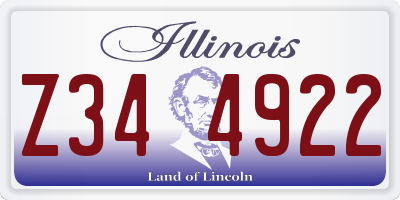 IL license plate Z344922