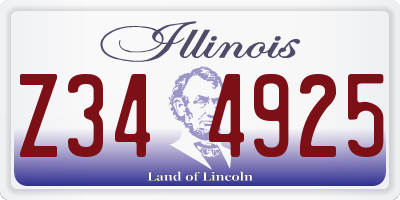 IL license plate Z344925