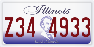 IL license plate Z344933