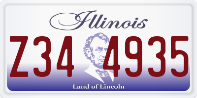 IL license plate Z344935
