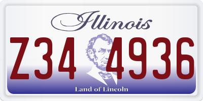 IL license plate Z344936