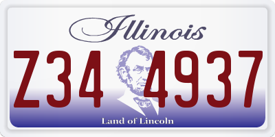 IL license plate Z344937