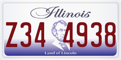 IL license plate Z344938