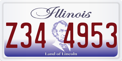 IL license plate Z344953