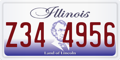 IL license plate Z344956