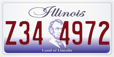 IL license plate Z344972