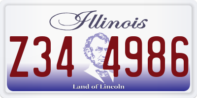 IL license plate Z344986