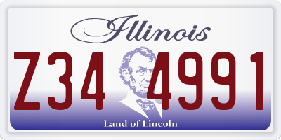 IL license plate Z344991