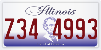 IL license plate Z344993