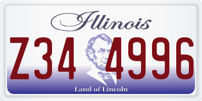 IL license plate Z344996