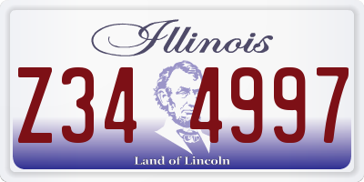 IL license plate Z344997