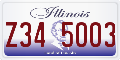 IL license plate Z345003